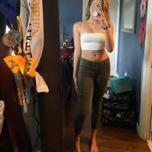 Army green low-rise jeans from Pacsun!